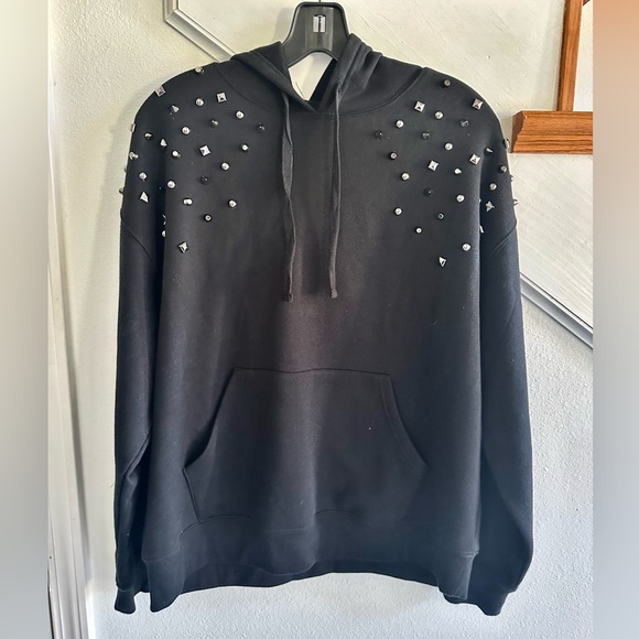 Goodie two shoes studded sweat hoodie. Neot size medium with free gift. - Picture 1 of 4